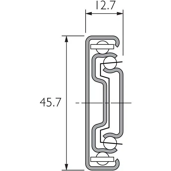 45kg Load Rating Soft Close Slides 45 drawer slides cross section